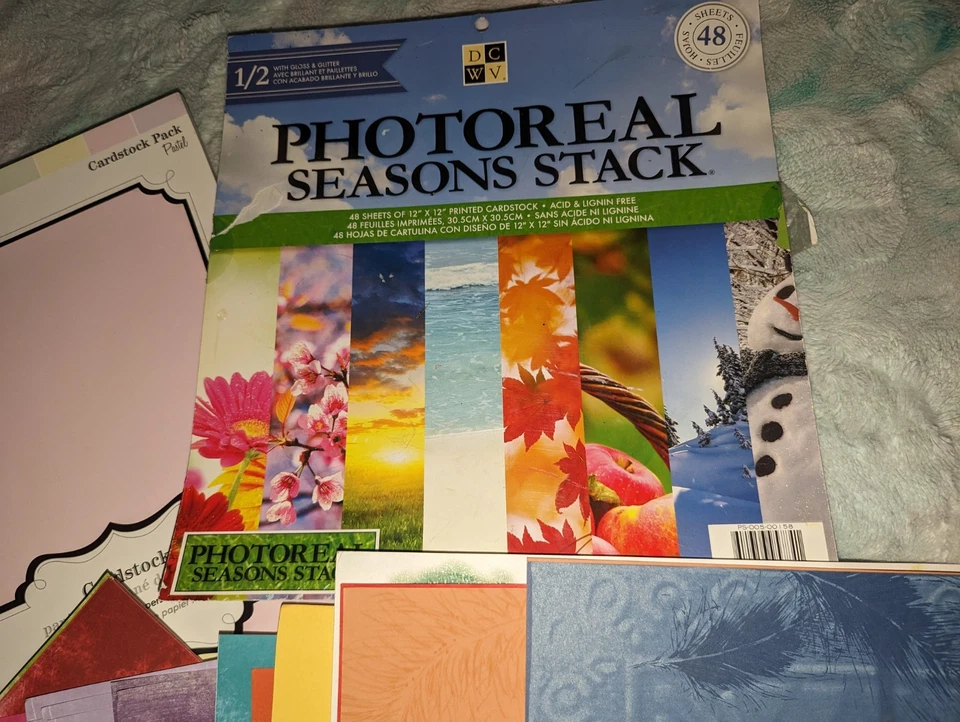 Огромный лот для скрапбукинга картонная бумага сезоны пастель отдельные страницы б/у состояние товара  - Изображение 3 из 4