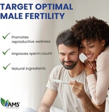 New AMS Sperm Count Max - Male Reproductive Vitality & Fertility Booster (60ct)