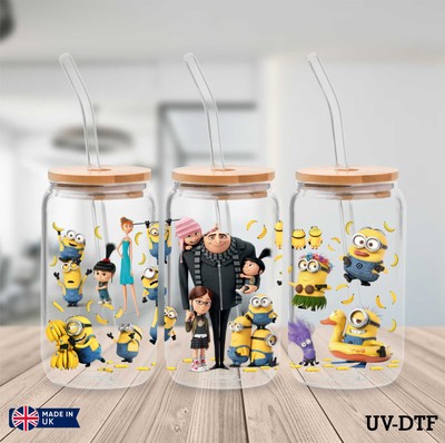 Minions UV DTF Aufkleber - 16oz Libbey Dose Glasfolie yn908
