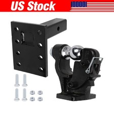 New Adjustable Pintle Trailer Hitch 2 Ball Pintle Mount Fits 2 Receiver