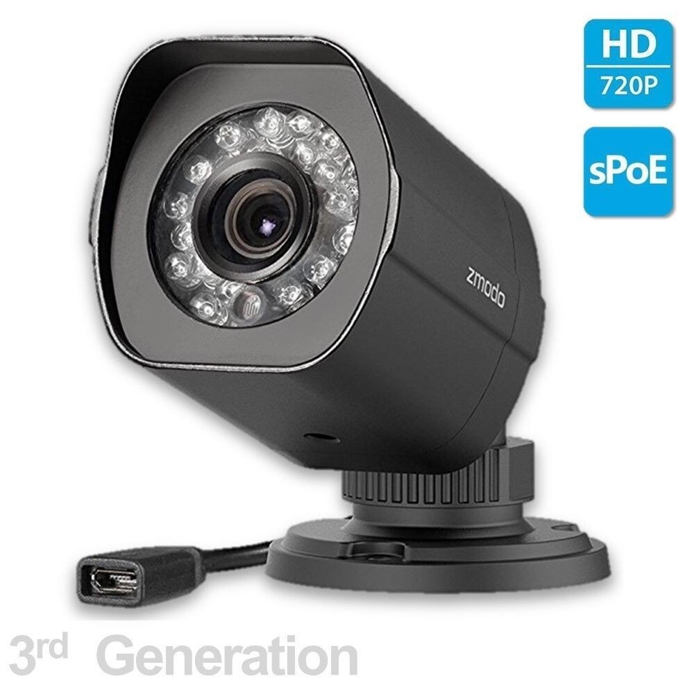 Zmodo SHO 720p sPoE Outdoor Camera ZP-IBH15-S 3rd Gen Female Micro - WITH CABLE