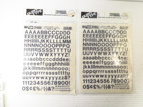 Duro Lettering 2 Pack DURO TYPE Transfer Lettering Helvetica Medium 1/2