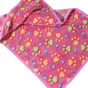 Dog Blanket Claw Prints Cat Sleep Blanket Pink Bright Colors For Indoor
