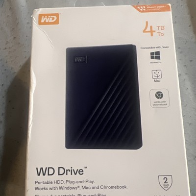 WD Drive 4TB for Windows Mac Chromebook WDBCTC0040BBL-WEWM New Sealed 