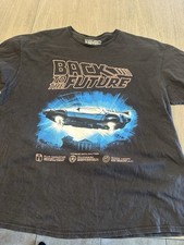 Back to the Future Black Men's 2XL DeLorean Graphic Cotton Crew Neck T-Shirt