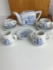 Lot of 8 pc Doll house Child play toy Miniature tea set made in Taiwan porcelain