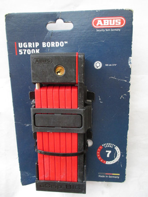New Abus Ugrip Bordo 5700K Folding Bike / Bicycle Lock with Keys, Red