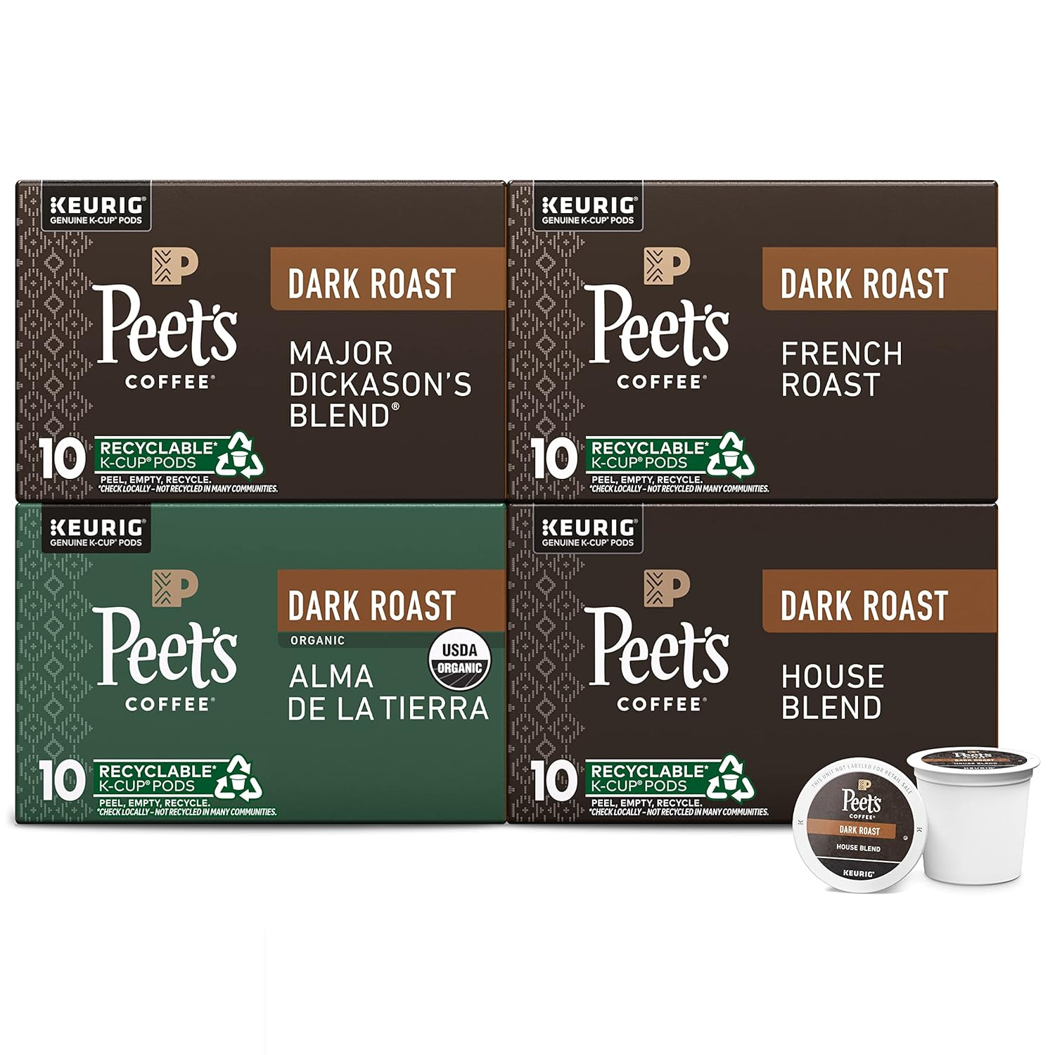 Peet'S Coffee, Keurig K-Cup Pods Dark Roast Variety Pack, 100% Arabica Coffee -