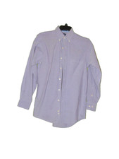 Chaps Oxford Shirt Men Small Purple Classic Fit Wrinkle Free Button Up