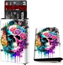 DEGDFSGR Credit Card Holder Aluminum Auto Pop Up Wallet Case,Leather Card Case