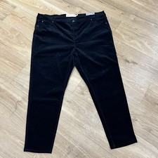 Soft Surroundings Women's Skinny Ankle Black Corduroy Pants Sz 24W NWT