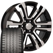 Oe Wheels Cv44 22x9 Black Wheels Goodyear Touring Tires Set 6x139.7 24 Et