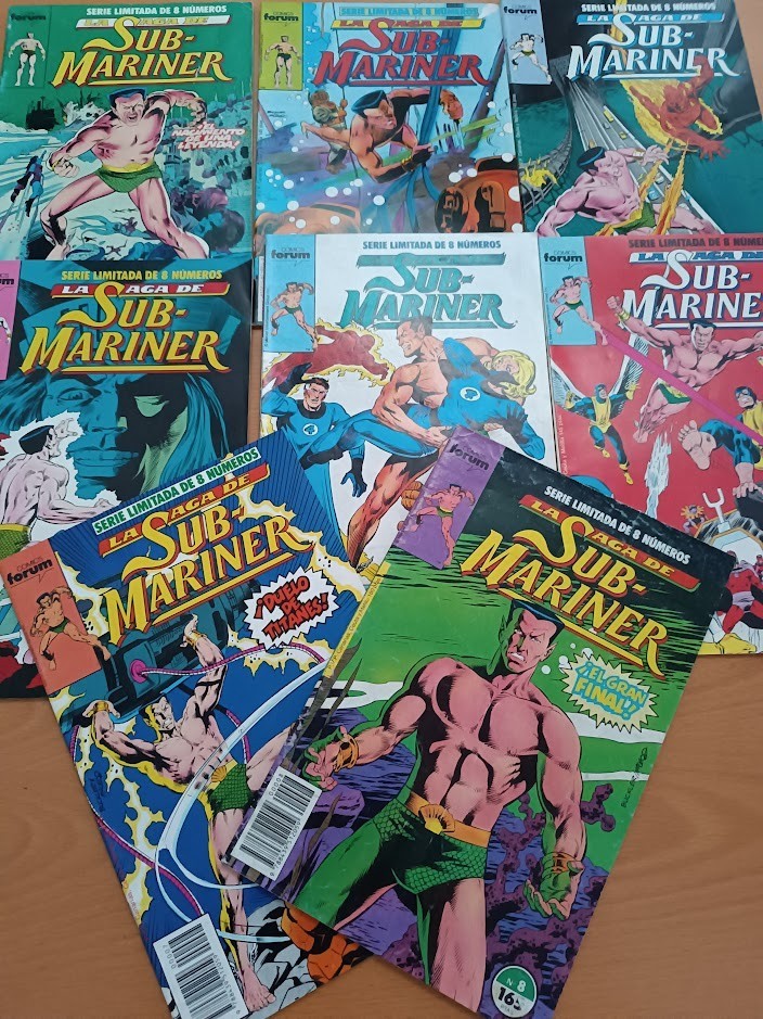 COMIC LA SAGA DE SUB-MARINER, MINI SERIE DE 8 NUMEROS, MARVEL-FORUM, COLOR