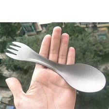 Ultralight outdoor camping titanium spork titanium spoon fork silver co.NN