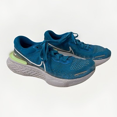 Nike Men s ZoomX Invincible Run Flyknit Blue Orbit/Lime Glow Sneakers Sz 9.5