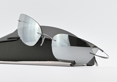 SILHOUETTE TMA Sonnenbrille 8167 75 6660 Cat Eye Schmal Titan Gunmetal Leicht M