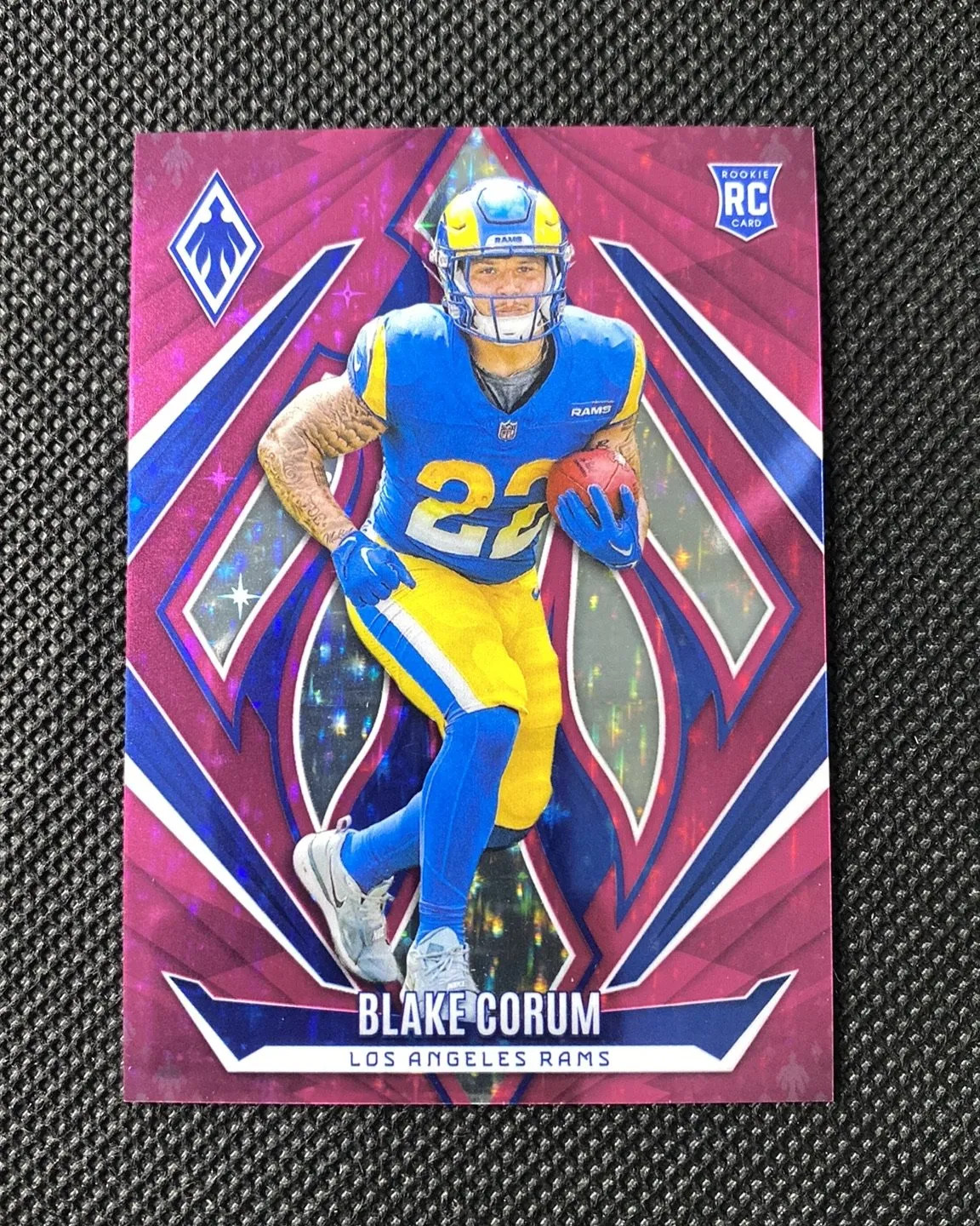 2024 Panini Phoenix Pink Stars #158 Blake Corum RC Rookie 7/8 Rams GL12
