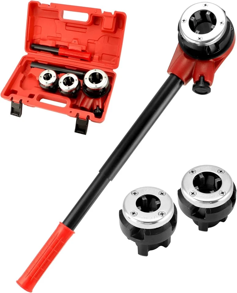 Ergonomic Ratchet Pipe Threading Tool Set - Durable Alloy Steel Construction - Image 3 of 4