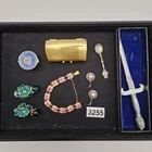 VINTAGE COSTUME JEWELRY & VANITY COLLECTIBLES LOT COMPACT BRACELET ELDORA