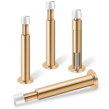 Spring Door Stoppers Wall 4.4 Inch Long Stops Bumper Protector Rose Gold 4 PCS