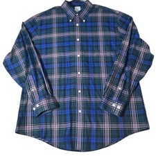 Brooks Brothers Regent Shirt Mens XL Blue Plaid Button Down Long Sleeve Pocket