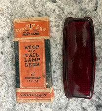 1941 - 1948 Chevrolet Tail Light Brake Light Lens Nos Lynx Eye Ruby Glass Lens