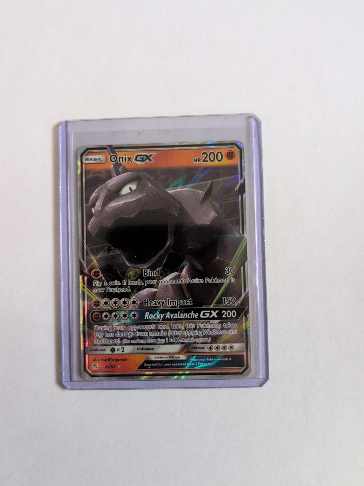 Pokémon TCG Onix GX Hidden Fates Holo Ultra Rare Card 36/68 Mint Condition
