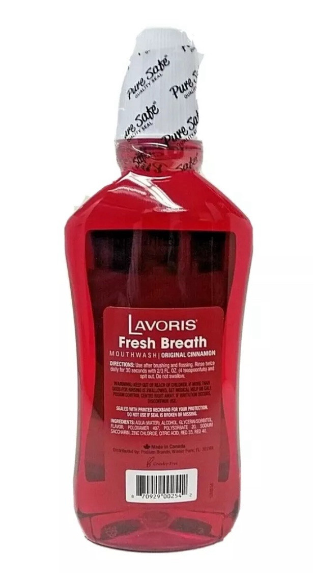3 Lavoris Fresh Breath Mouthwash Original Cinnamon   16.9 oz (500 ml) Lot of 3