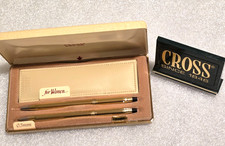  NEW in Box CROSS LADIES 10K GOLD FILLED PEN 5mm PENCIL Set No Engraving 4541