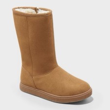 Kids' Cat Jack Natalia Tall Shearling Style Boots - Cognac - Size 2