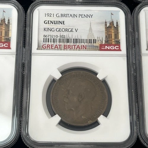 SASA Great Britain One Penny King George V NGC Certified Genuine