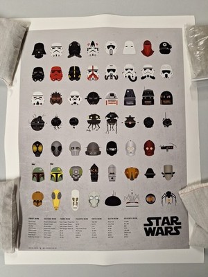 Star Wars Helmet Art Characters Poster Print Wall Art Droids Troopers 
