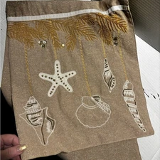 Beige Seashell Embroidered Table Runner