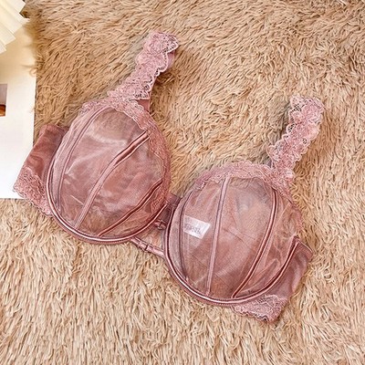 BIG CUP Lace Bra See Through Women Bras Underwire Brassiere Unpads Sexy Lingerie