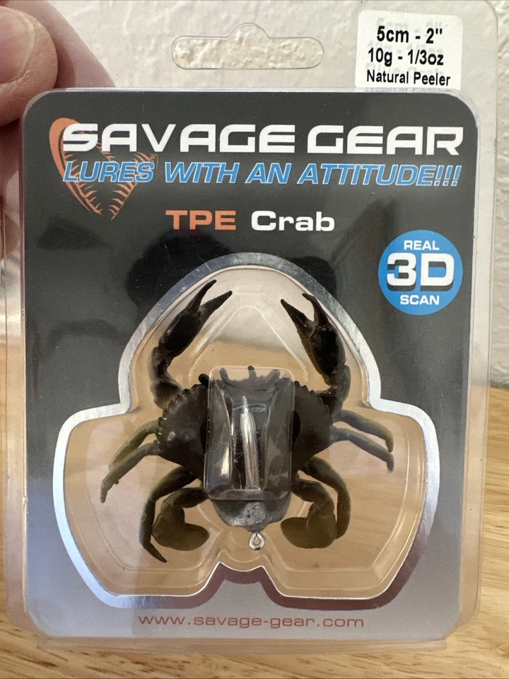 "5 piezas 1/3 oz Savage Gear 2"" TPE CANGREJO - 3 peladores naturales y 2 cangrejos azules ENVÍO GRATUITO" Foto 3 de 4
