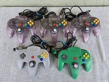 5 Original N64 Nintendo 64 Atomic Purple / Gray / Green OEM Game Controllers
