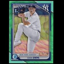 2024 Bowman Draft Chrome #BDC-10 Gage Ziehl 1st RC Aqua Wave Refractor SP #/125