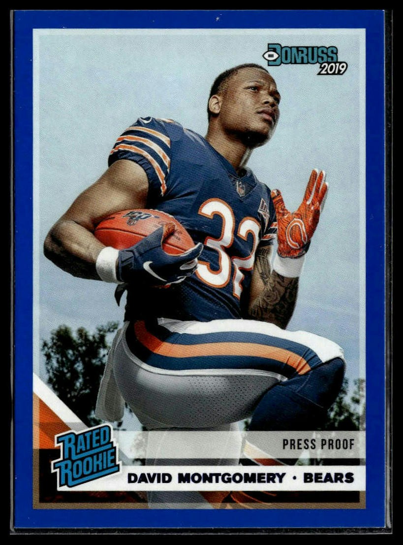 2019 Donruss #311 David Montgomery Press Proof Blue
