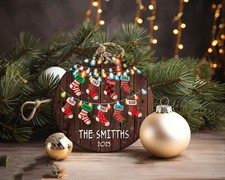 Personalized Family Socks Ceramic Ornament, Custom Christmas Ornaments