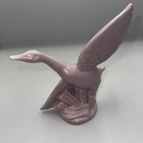 Vintage Royal Haeger Mauve Pink  Flying Goose Duck Pottery Figurine USA Art Deco