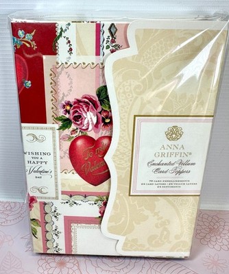 Anna Griffin ENCHANTED VELLUM CARD TOPPERS~Valentine~Layers~Sentiments~Embellish