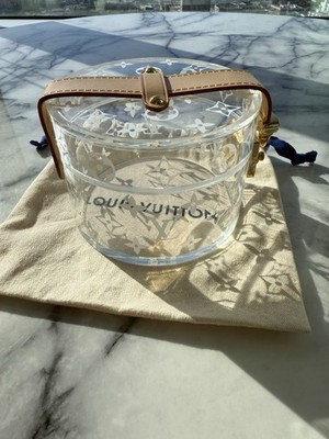 LOUISVUITTON　モノグラムクリアケース Louis Vuitton Clear Acrylic Monogram Round Jewelry Box Gold