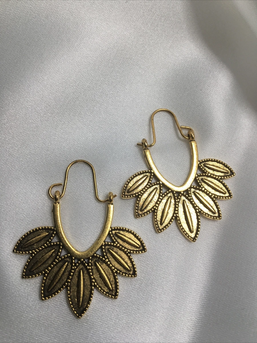 1.5 Inch Gold tone Earring Set Boho Retro Dangle Drop Hook New