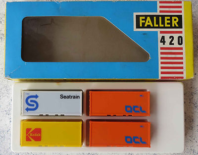 Faller AMS  420 -- 4 Container in OVP, 60er Jahre Spielzeug #BNL2027