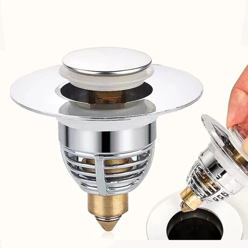Universal Sink Filter Wash Basin Core Bounce Drain Pop-up Bathroom Hair Strainer - Picture 2 of 7