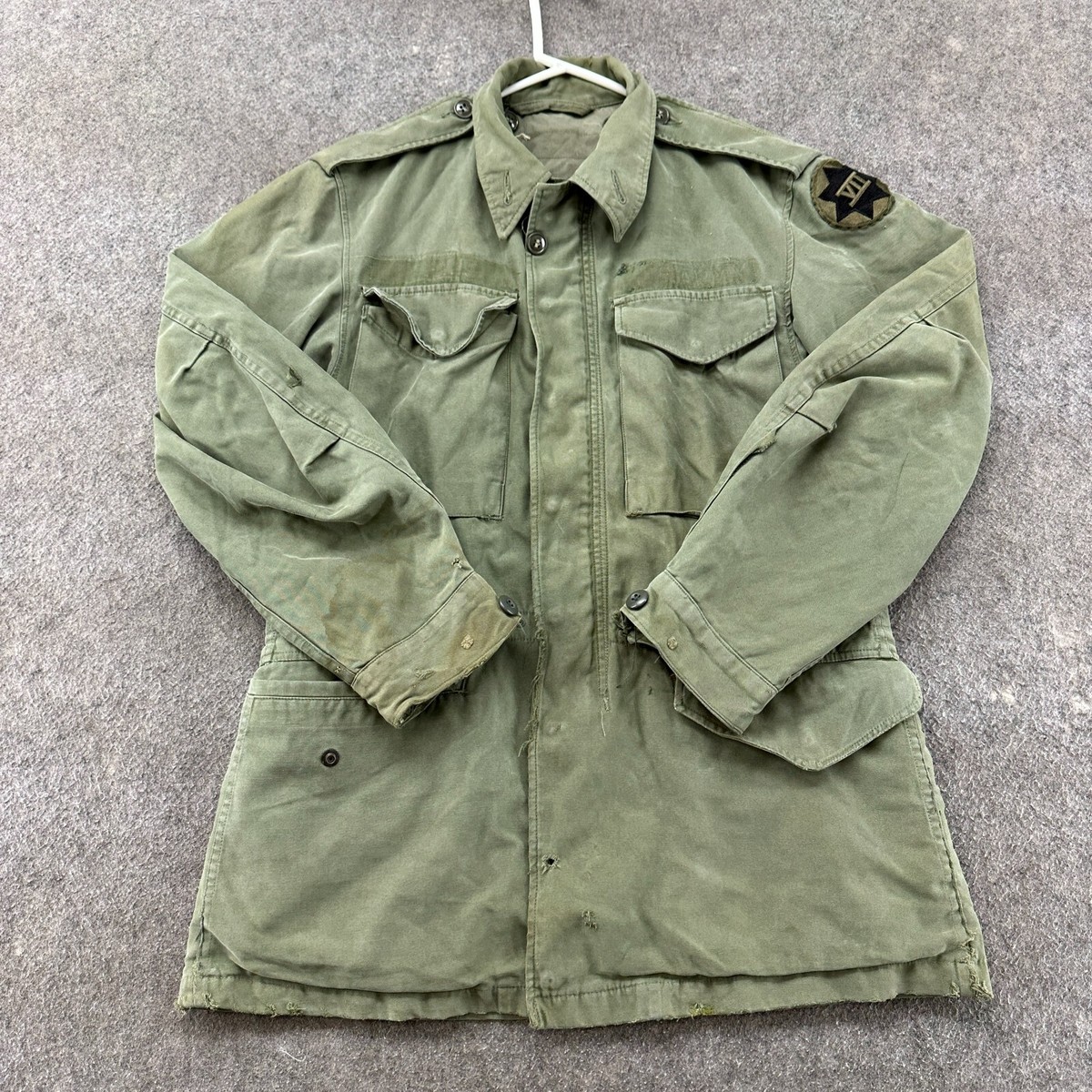 VINTAGE US Army Jacket Small OG 107 Cold Weather Coat Sateen