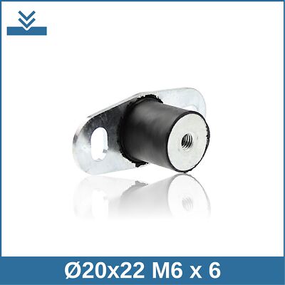BP Ø20x22 M6 x 6 NK 55°Shore Stahl verzinkt Gummi-Metall-Puffer