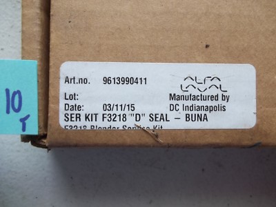 NEW IN BOX ALFA LAVAL SERVICE KIT F3218 D SEAL 9613990411 BUNA (668)