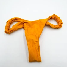 Ayra Swim Bikini Bottom Medium Orange Thong Swimwear Made in USA Stretch New