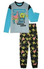 Spongebob Squarepants Boys 2 pc Pajama Set Sleepwear Black, Blue NWT XS-M 4-8